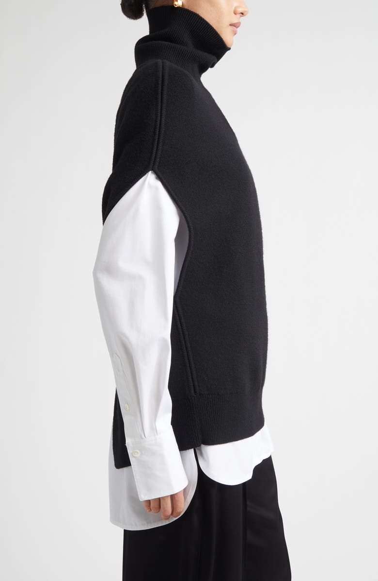 TOTEME Wool Double Knit Vest, Alternate, color, Black