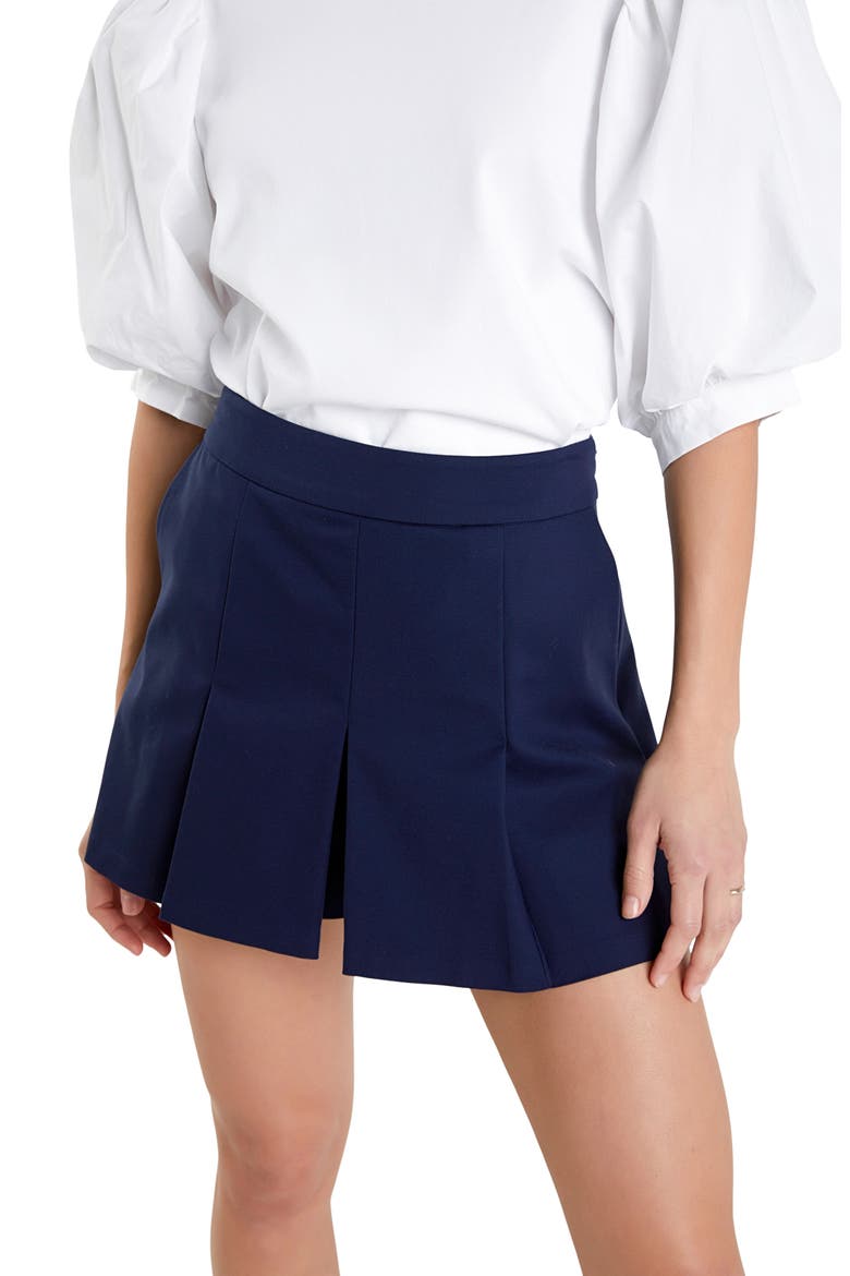 Pleat Miniskort, Alternate, color, NAVY