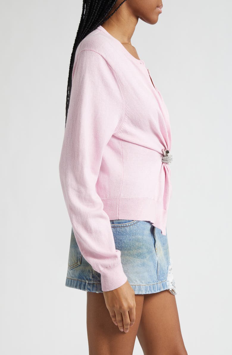 Area Crystal Knot Cotton 
Cashmere Cardigan, Alternate, color, 