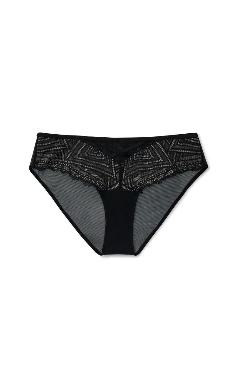 Trezza Bikini Panties, Alternate, color, Black