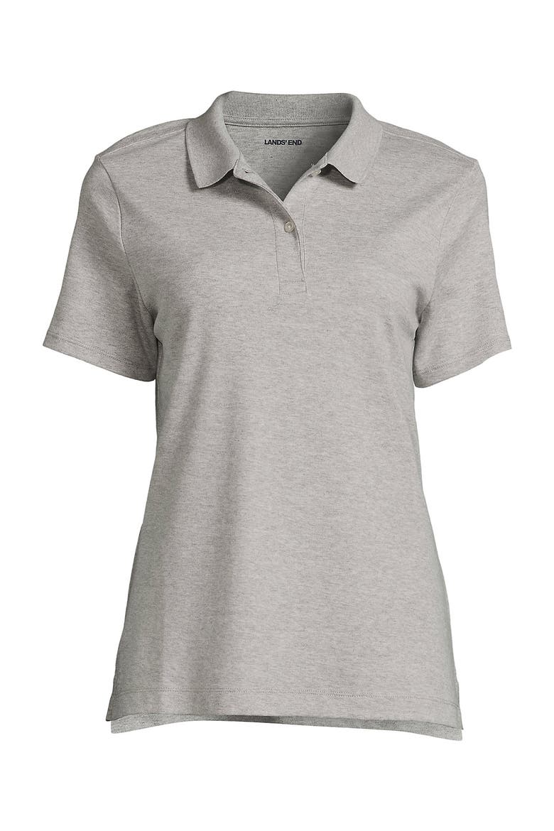 School Uniform  Short Sleeve Feminine Fit Interlock Polo Shirt, Alternate, color, Gray Heather