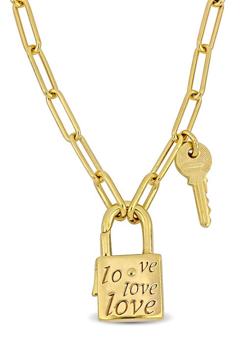 Lock & Key Paperclip Link Necklace