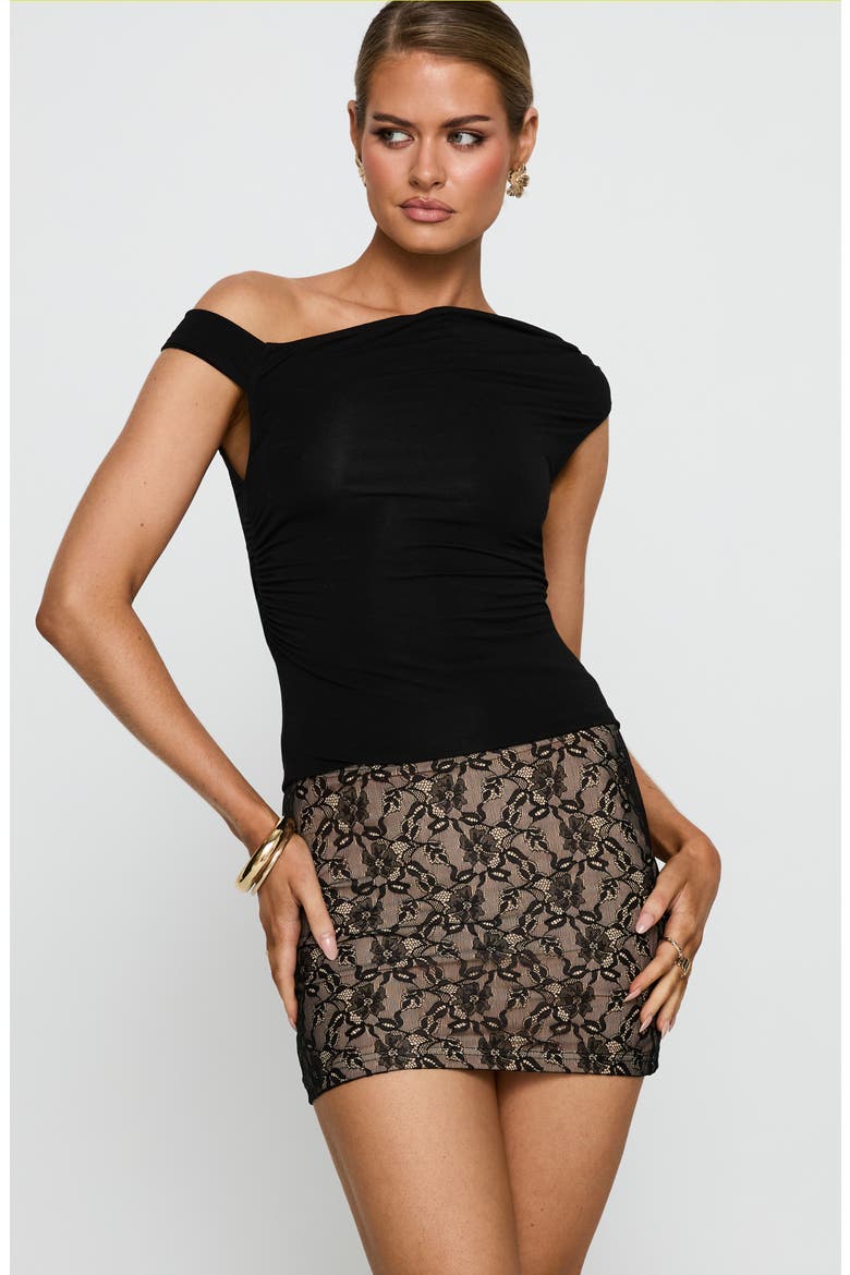 Romani Lace Miniskirt, Alternate, color, BLACK