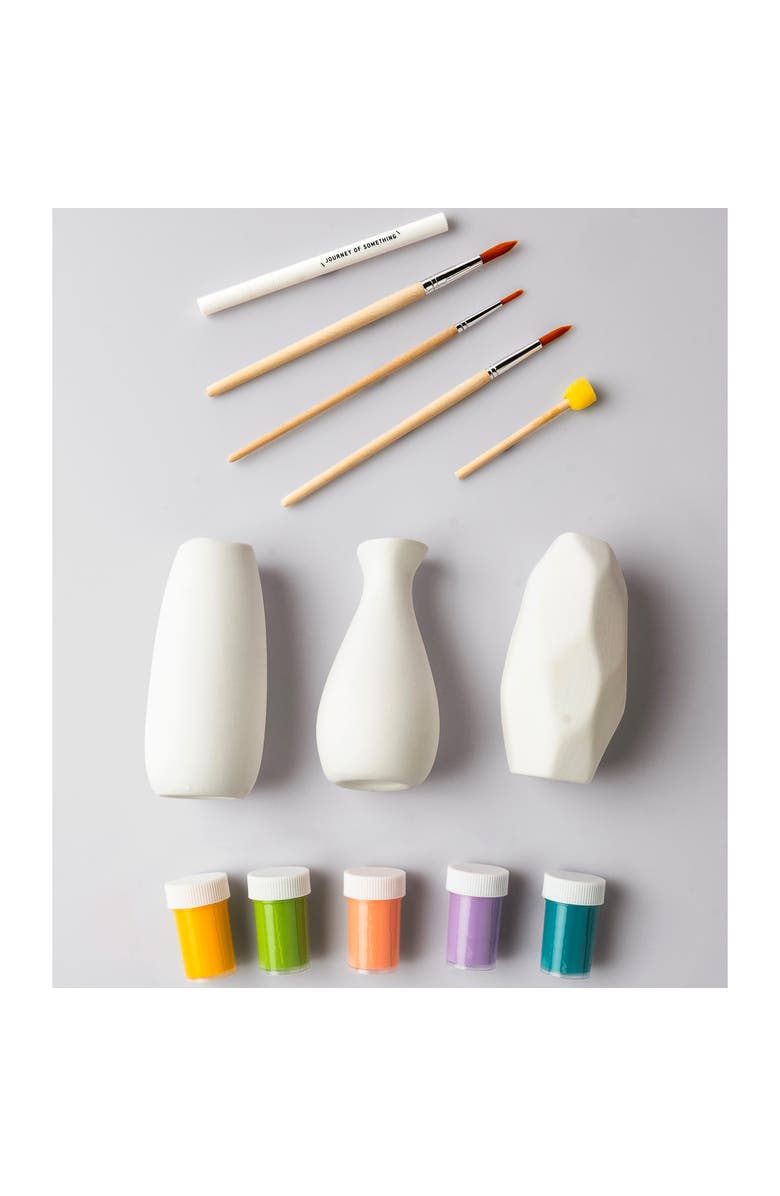 Journey of Something Paint Your Own Vases, DIY Painting Kit, 3 White Vases, Alternate, color,