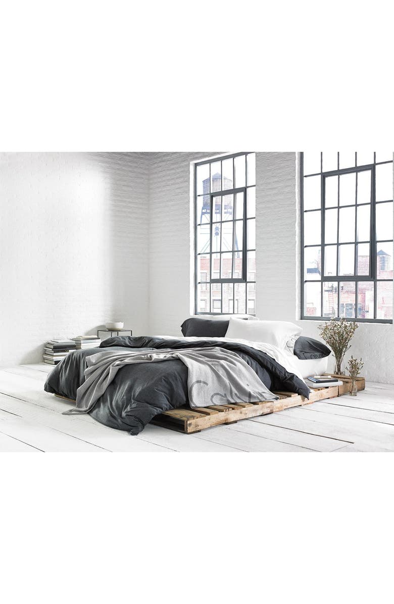 Calvin Klein Home Modern Cotton Collection Cotton & Modal Pillowcases, Alternate, color, Charcoal