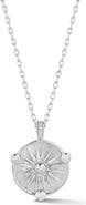SPHERA MILANO Cubic Zirconia Compass Medallion Pendant Necklace
