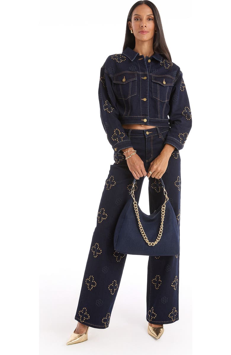 The Noli Shop Tribeca Chain Denim Bag, Alternate, color, Indigo Denim