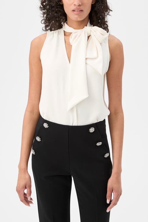 Trina Turk Alora 2 Sleeveless Tie Neck Top in Winter White  product