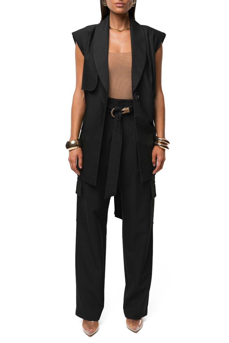 Jeanie Belted Vest, Alternate, color, BLACK