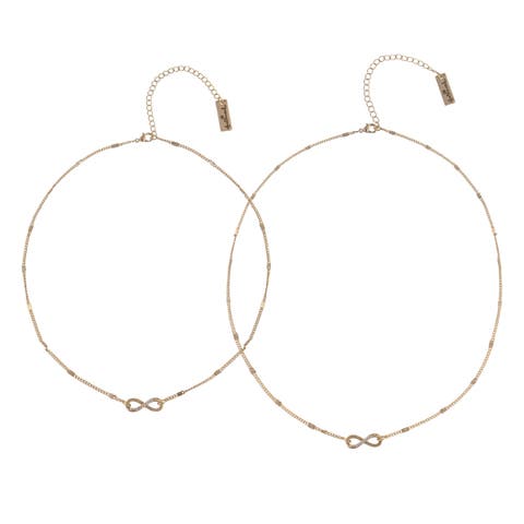 Tear and Share Silver Tone Infinity Pendant Necklaces