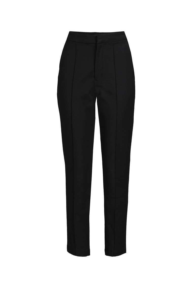 High Rise Bi Stretch Pintuck Pencil Ankle Pants, Alternate, color, Black
