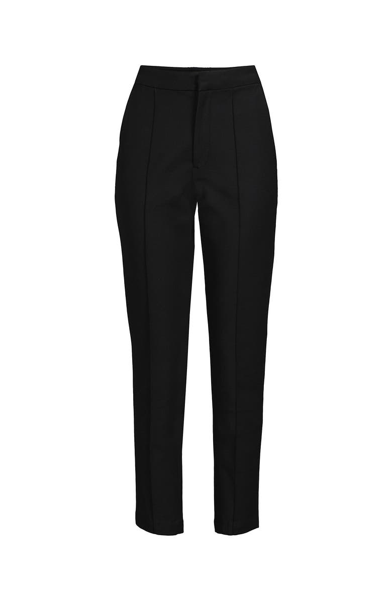 Lands' End High Rise Bi Stretch Pintuck Pencil Ankle Pants, Alternate, color, Black