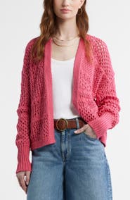 Treasure & Bond Openwork Slouchy Cotton Cardigan