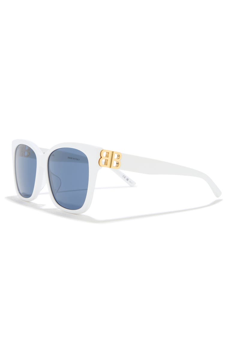 57mm Square Sunglasses, Alternate, color, WHITE GOLD BLUE