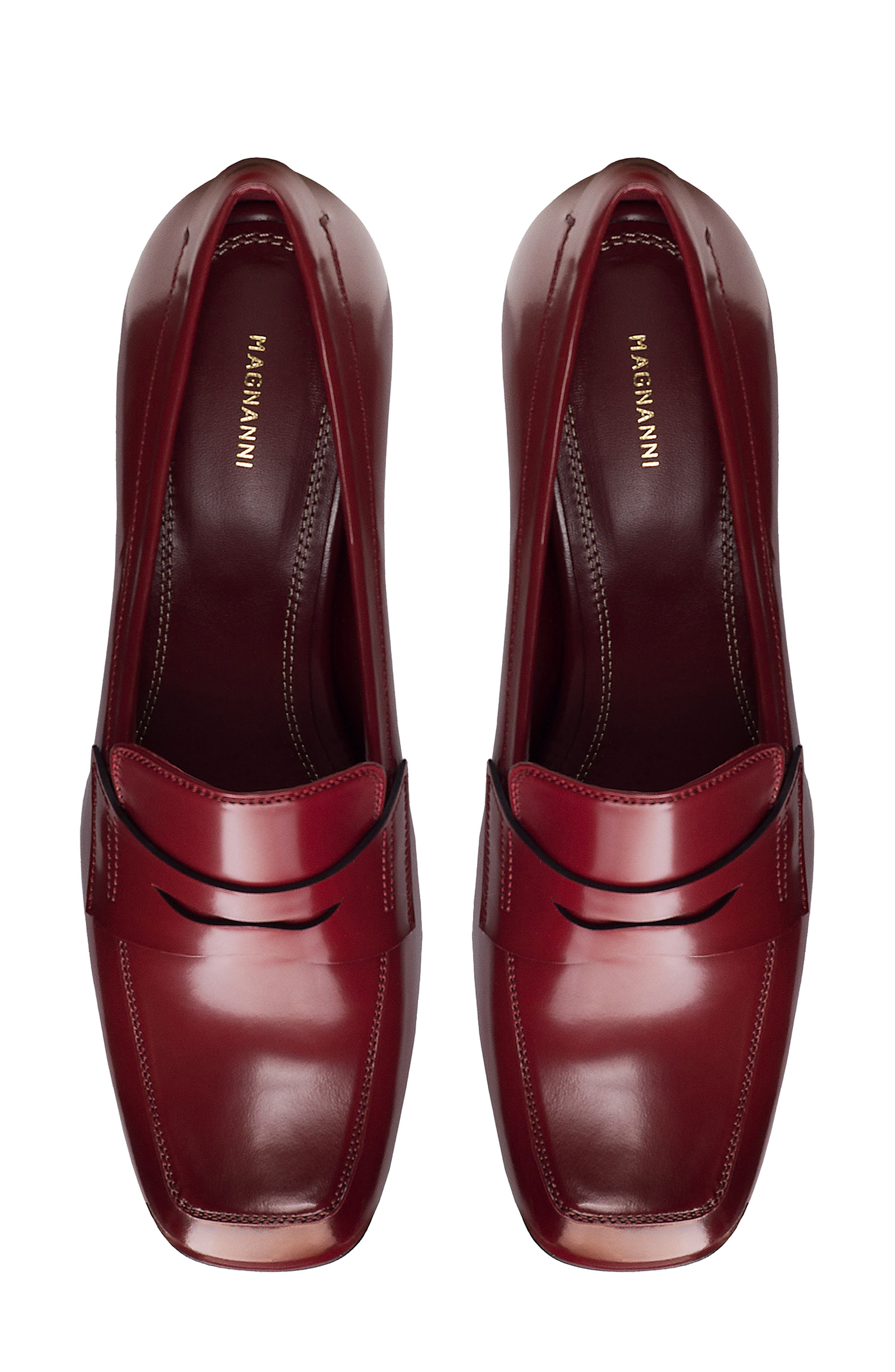 Stasia Penny Loafer Pump, Alternate, color, BURGUNDY