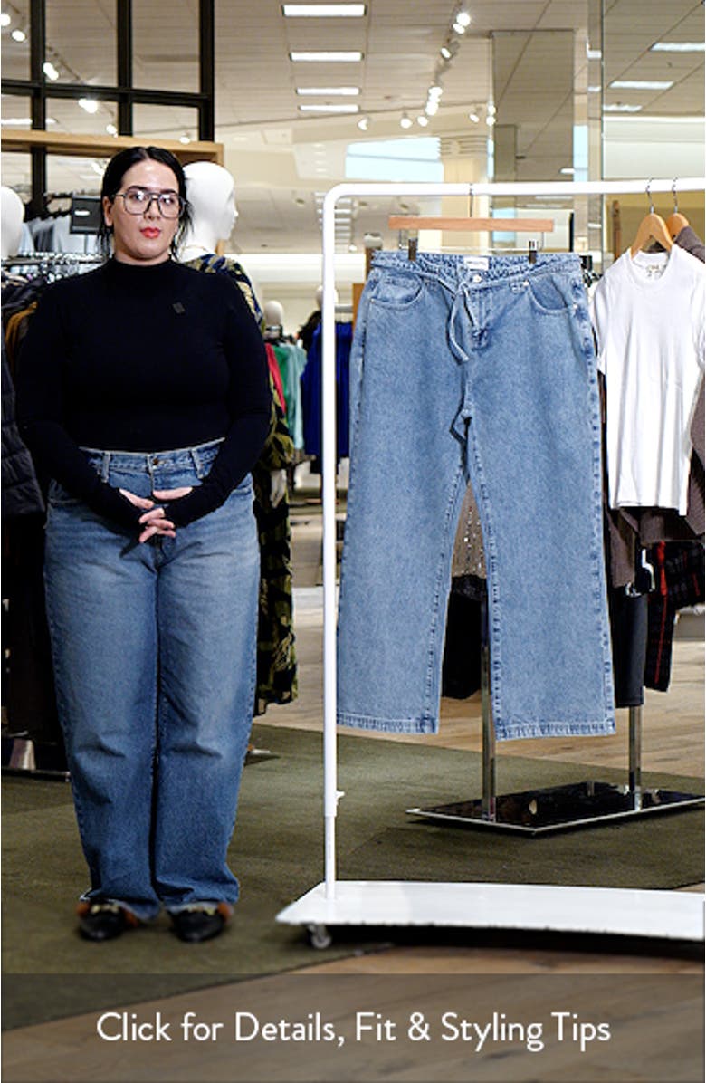 Pemberton Tie Waist Mid Rise Wide Leg Jeans, sales video thumbnail