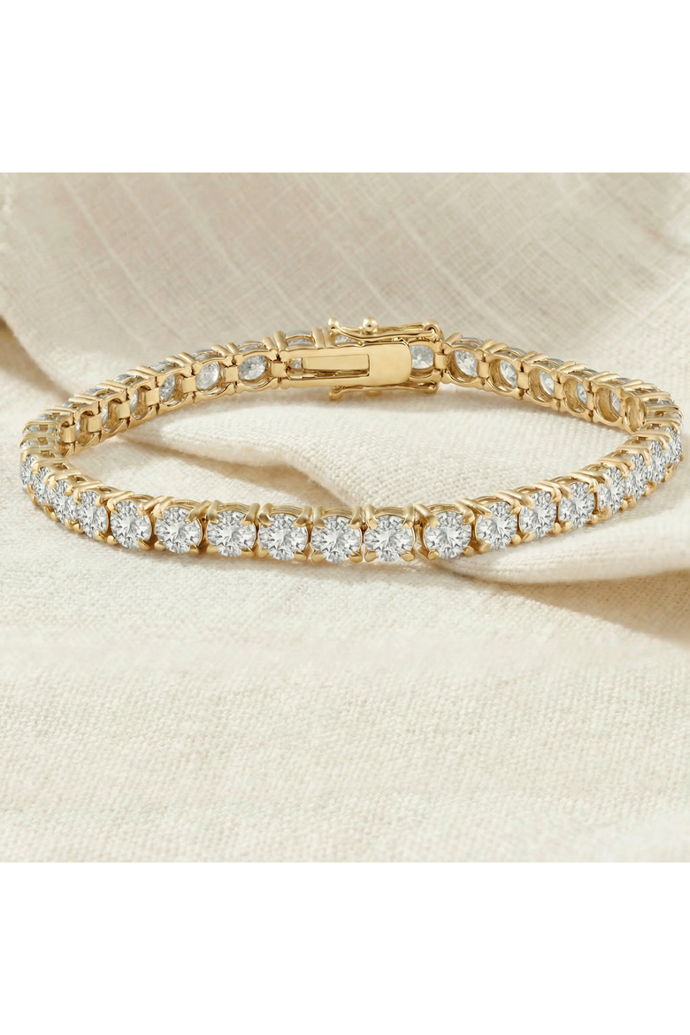 13Ct Round-Cut Diamond Tennis Bracelet 14k Gold 7" Lab Grown, Alternate, color, 14k Yellow Gold