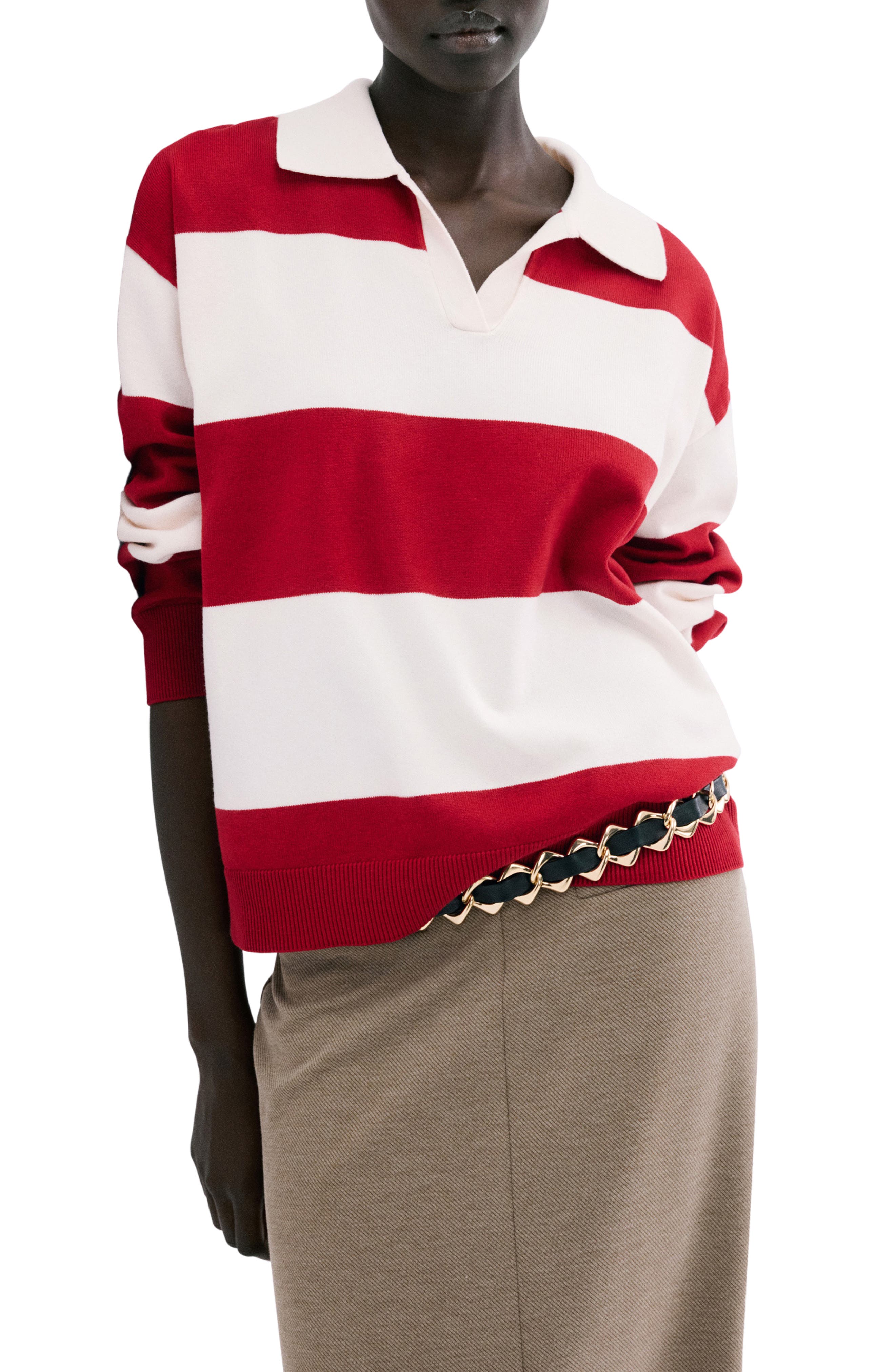 Stripe Polo Sweater