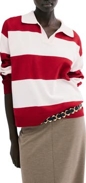 MANGO Stripe Polo Sweater
