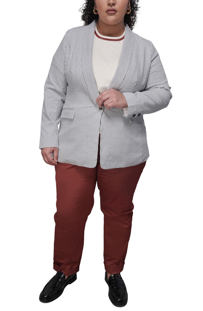 WILDFANG The Empower Seersucker Tux Blazer, Alternate, color, Navy/White