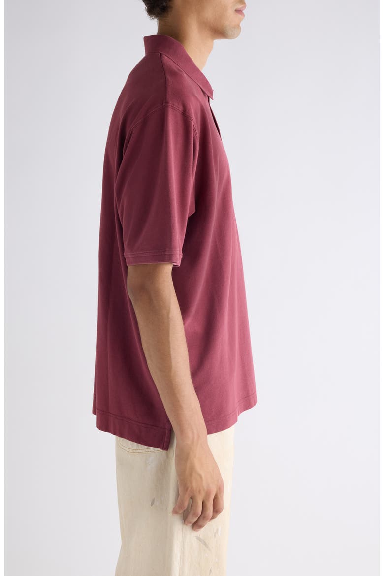 Egnes Logo Cotton Piqué Polo, Alternate, color, MAROON RED