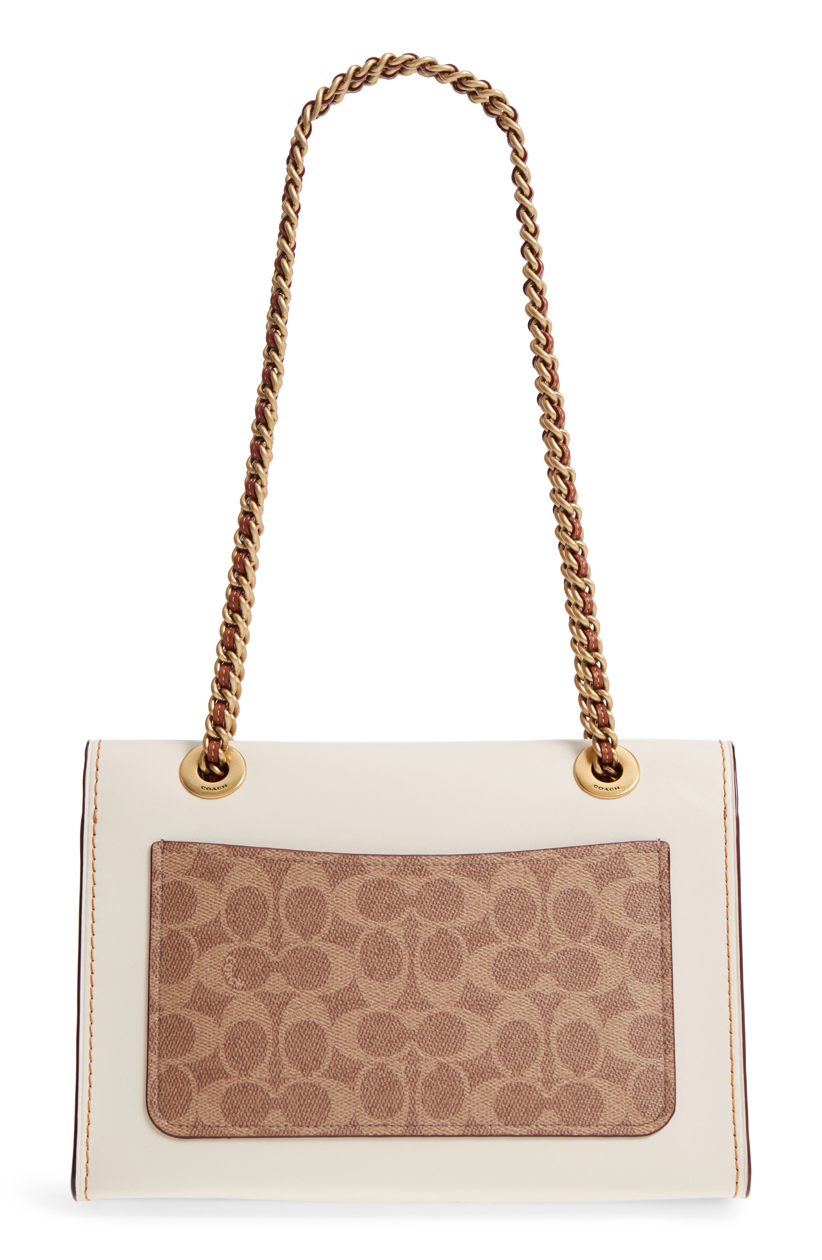 COACH Parker Leather & Canvas Shoulder Bag, Alternate, color, 