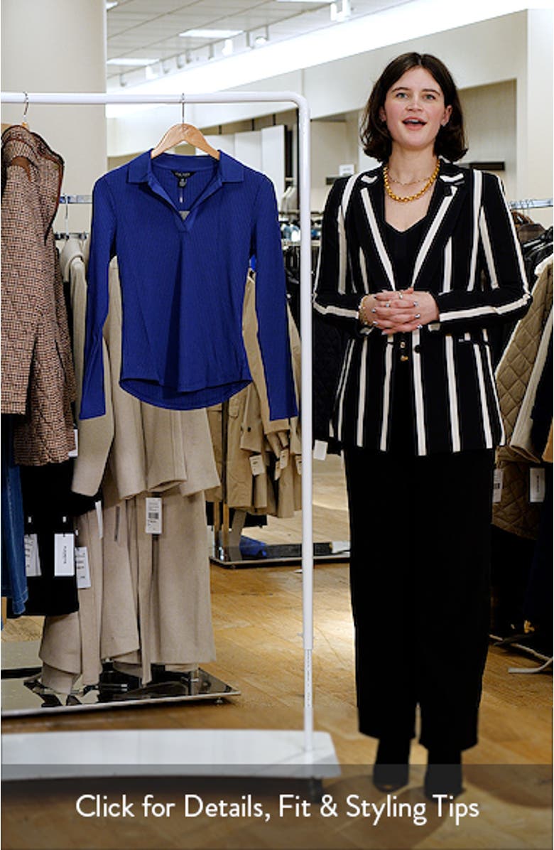 Rib Long Sleeve Polo Top, sales video thumbnail