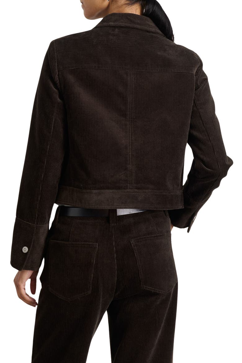 Betty Cotton Corduroy Crop Jacket, Alternate, color, CHOCOLATE