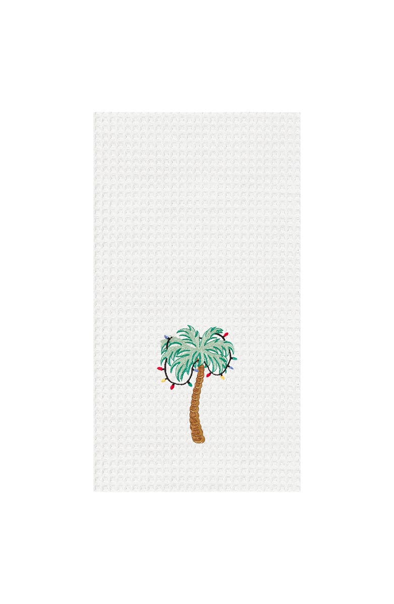 C&F Home Palm Tree With Lights Waffle Weave Cotton Kitchen Towel, Main, color, 