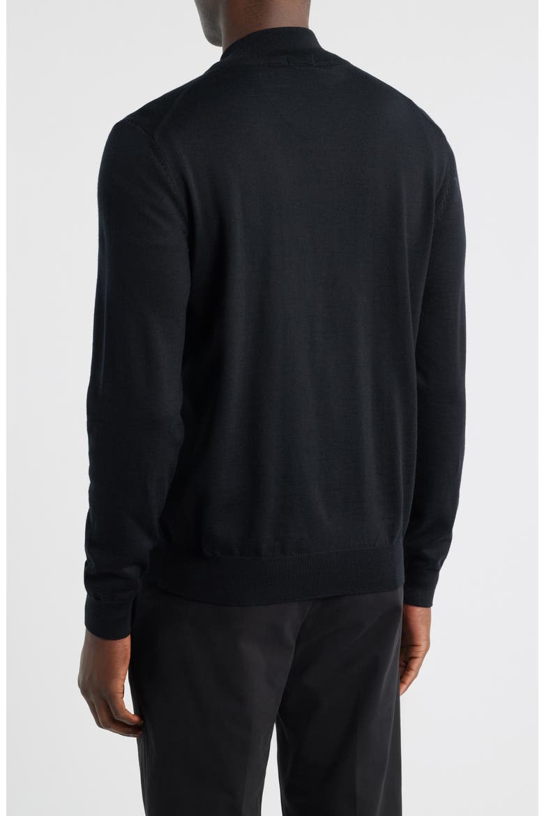 Balonso Mock Neck Wool Full Zip Cardigan, Alternate, color, BLACK