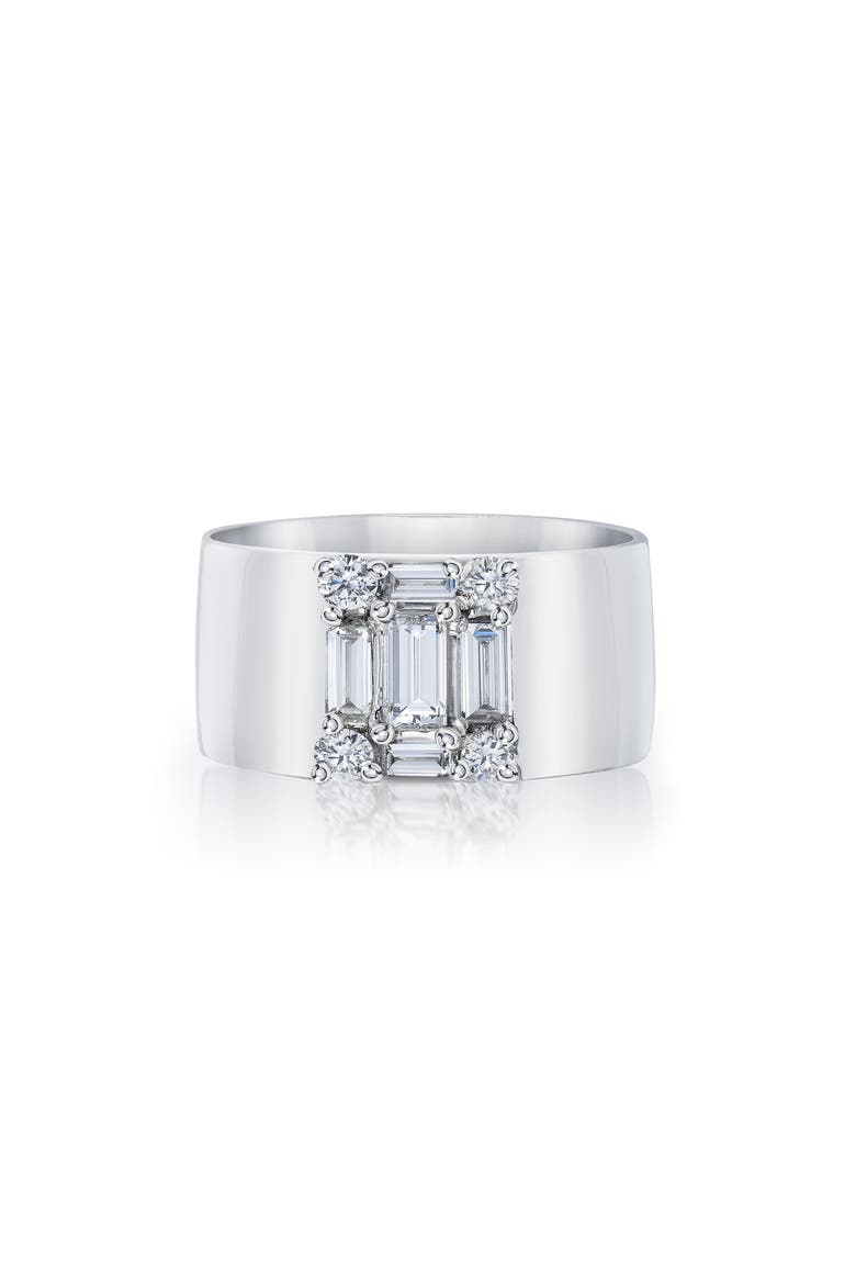 Clarity Diamond Cigar Band Ring, Main, color, 18K WHITE GOLD