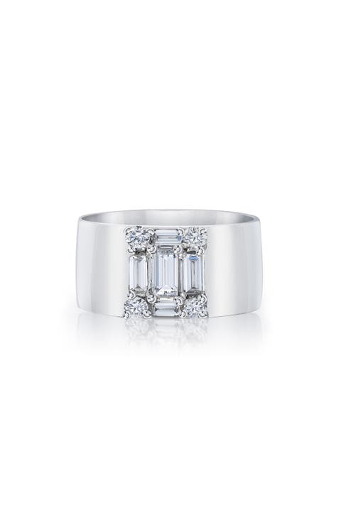 Clarity Diamond Cigar Band Ring