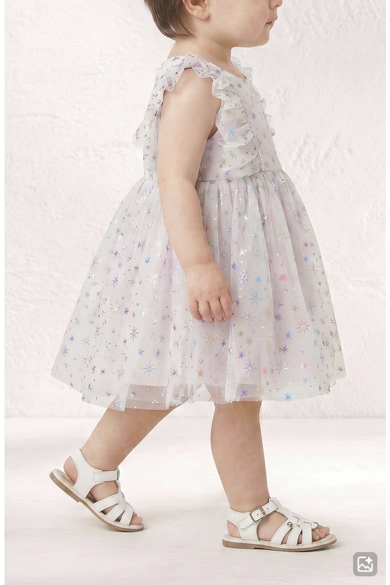Kids' Fallon Glitter Star Sleeveless Tulle Dress, Alternate, color, LILAC