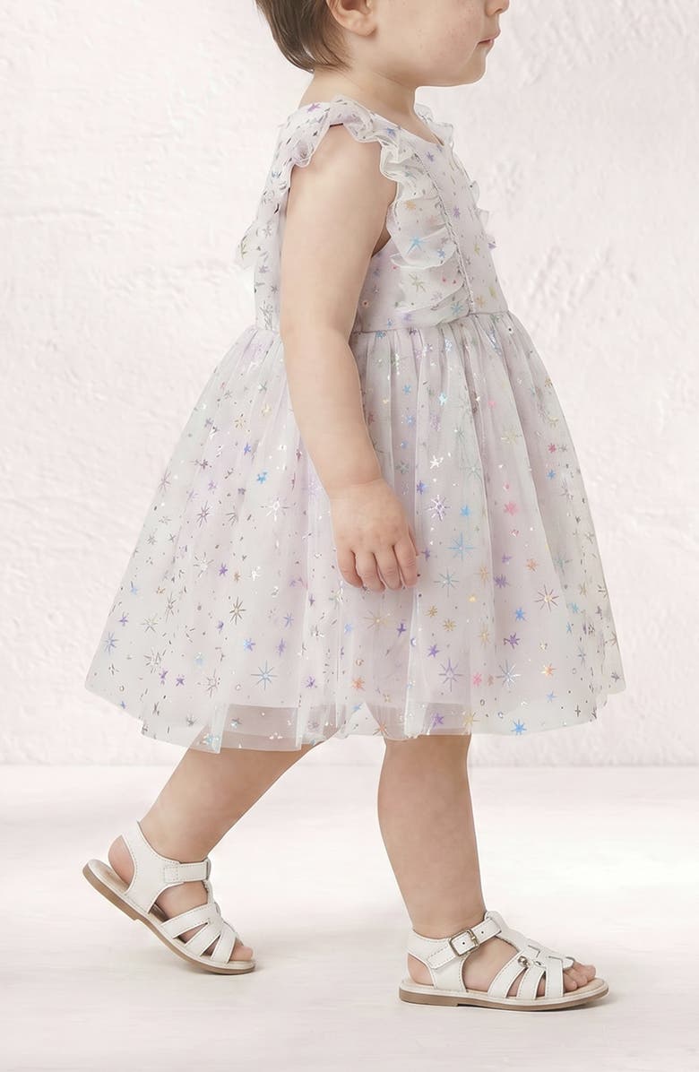 Pippa & Julie Kids' Fallon Glitter Star Sleeveless Tulle Dress, Alternate, color, Lilac