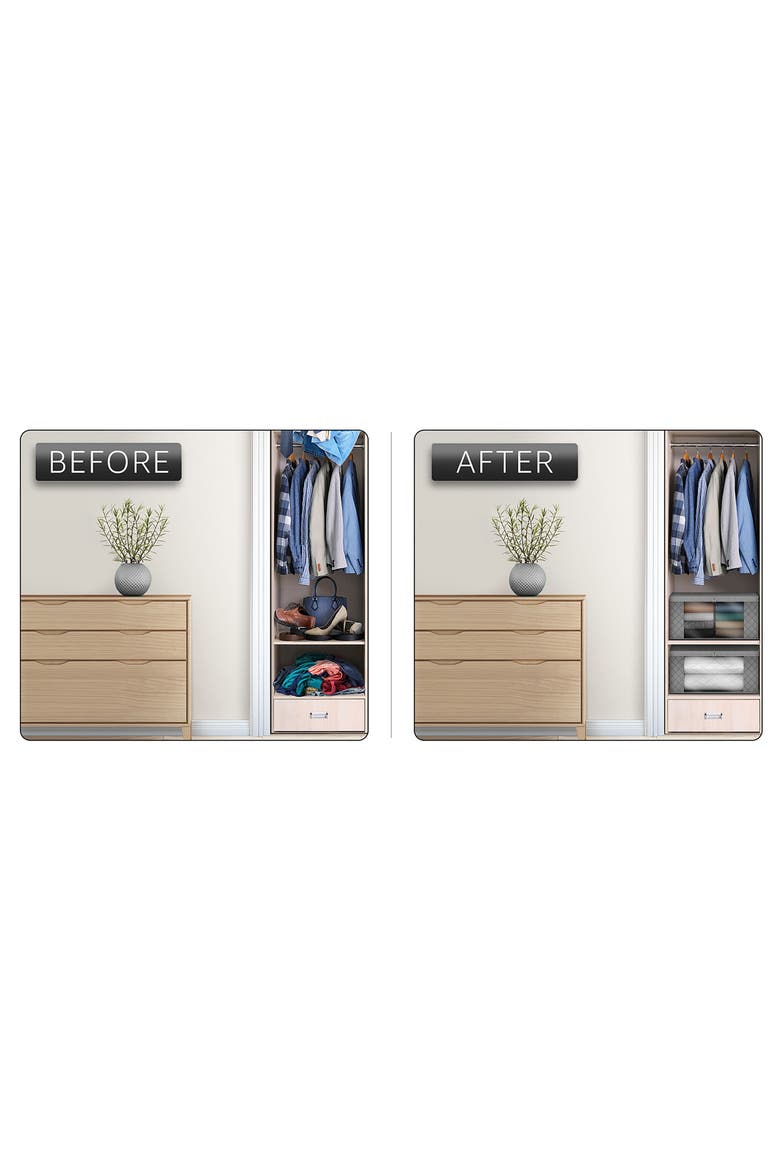 Set of 6 Foldable Storage Bins, Alternate, color, GRAY