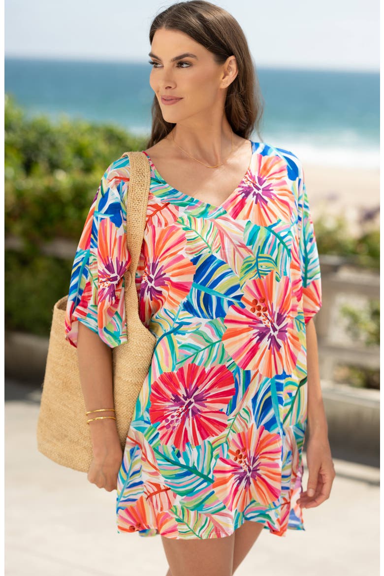 Celia Tunic Cover-Up, Alternate, color, PINK MULTI
