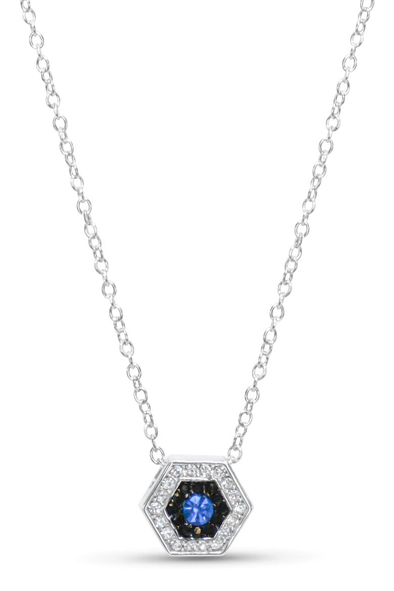 Sterling Silver Evil Eye Pendant Necklace, Main, color, SILVER