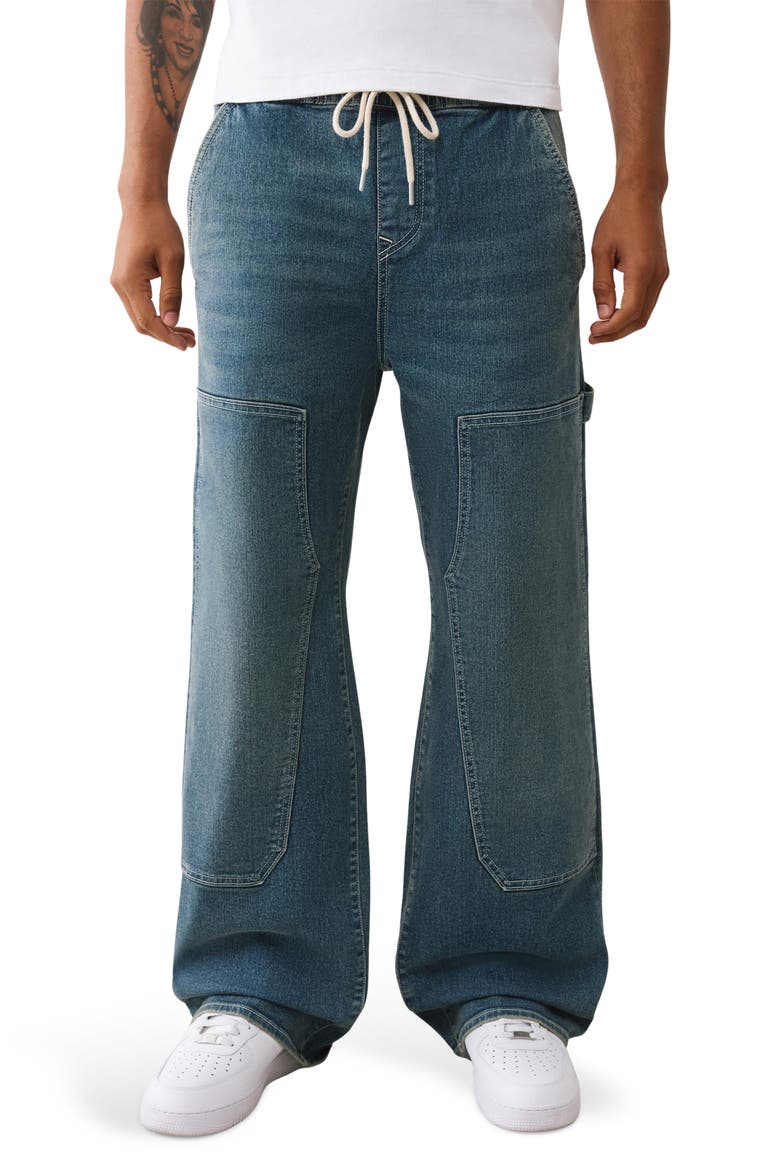 Vinny Drawstring Ultra Baggy Carpenter Jeans, Main, color, MEDIUM COZY FIRESIDE WASH