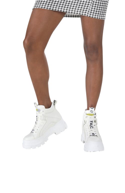 Buffalo Boots Aspha Nc Mid Flat Bootie In White