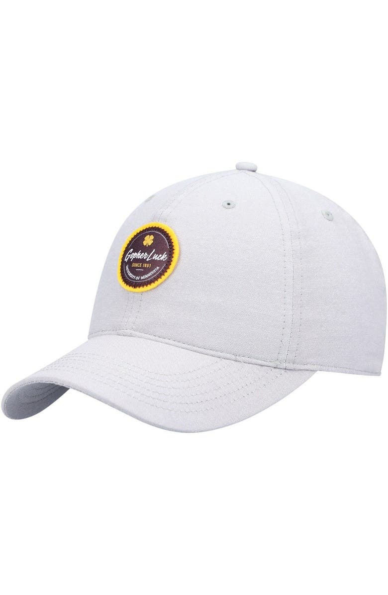 Black Clover Men's Gray Minnesota Golden Gophers Oxford Circle Adjustable Hat, Alternate, color,