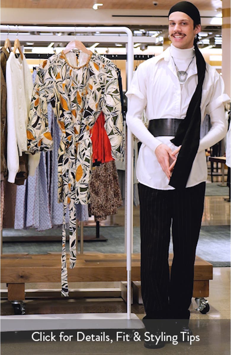 Print Long Sleeve Pintuck Minidress, sales video thumbnail