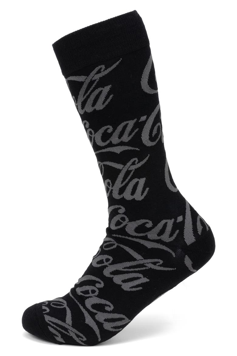 Coke Crew Socks, Main, color, BLACK