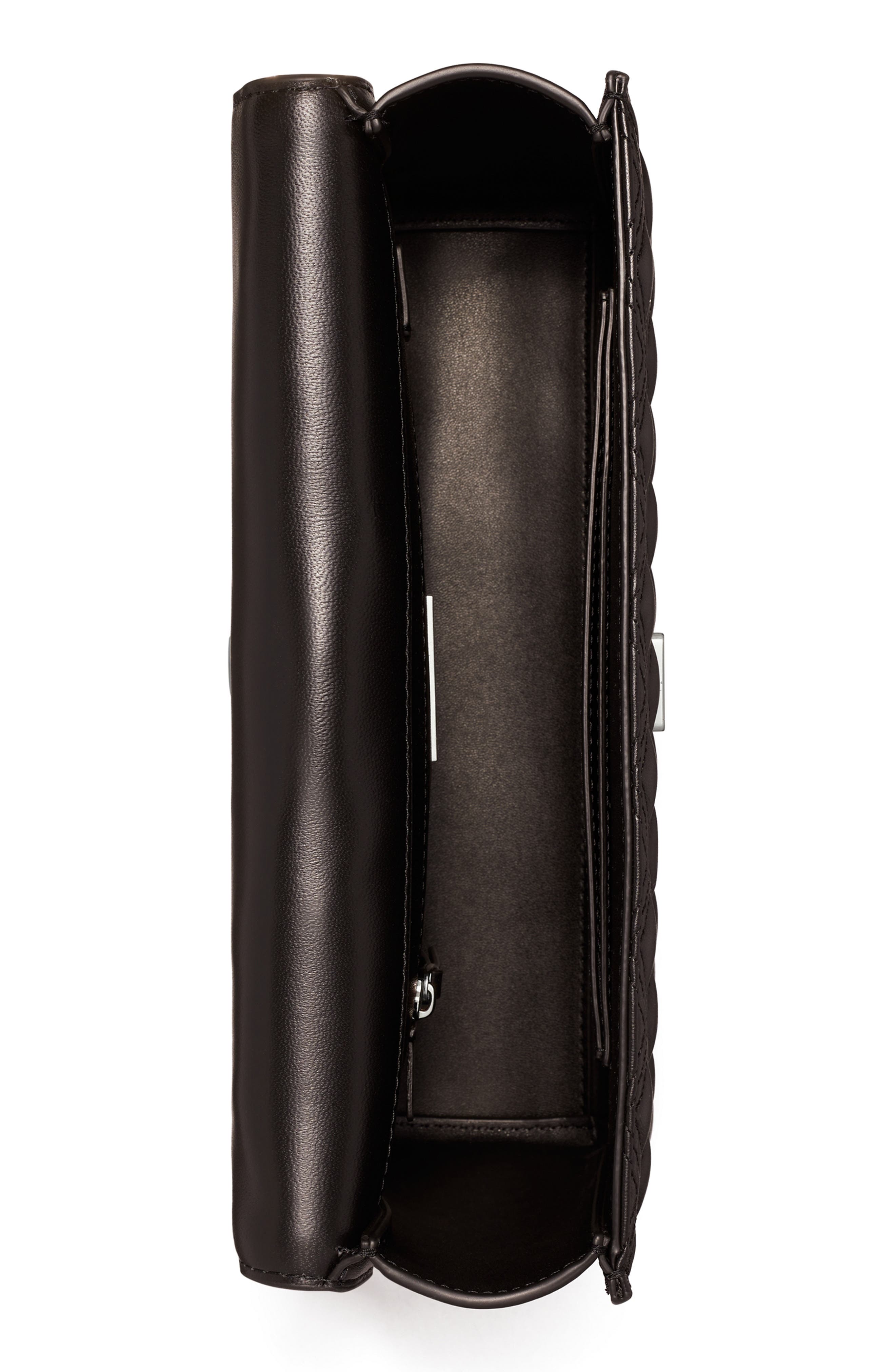 Fleming Leather Convertible Shoulder Bag, Alternate, color, BLACK / SILVER
