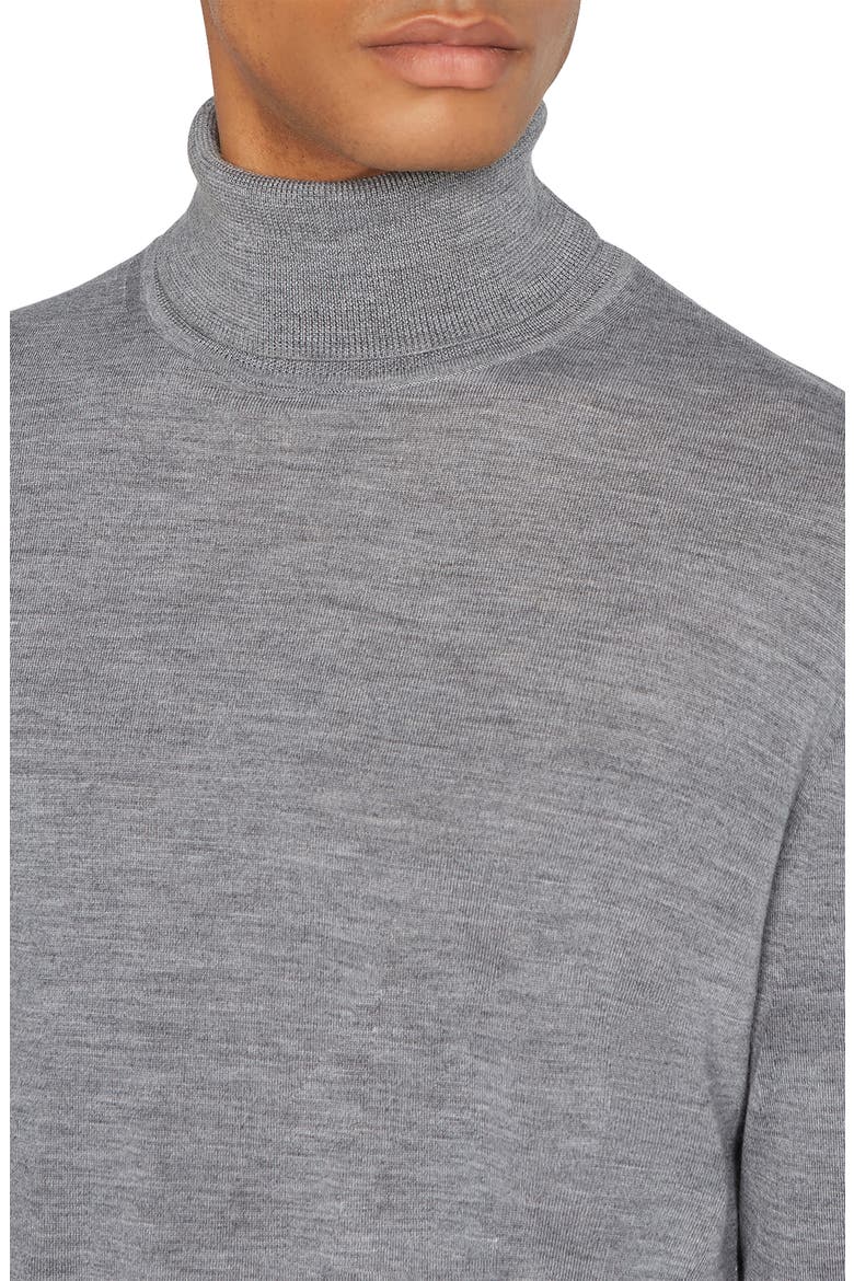 Wool, Silk & Cashmere Turtleneck Sweater, Alternate, color, PALE GREY