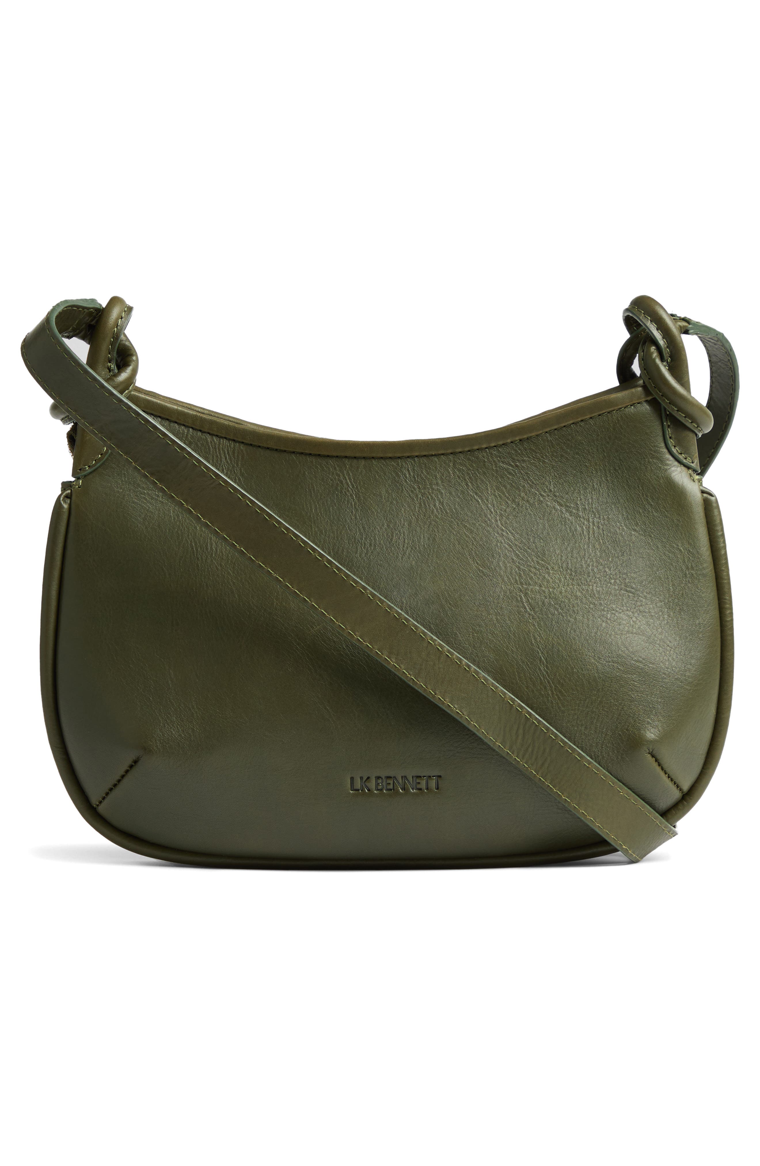 LK Bennett Harley Woven Leather Crossbody Bag, Alternate, color, Olive