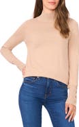 Halogen® Button Cuff Turtleneck Sweater