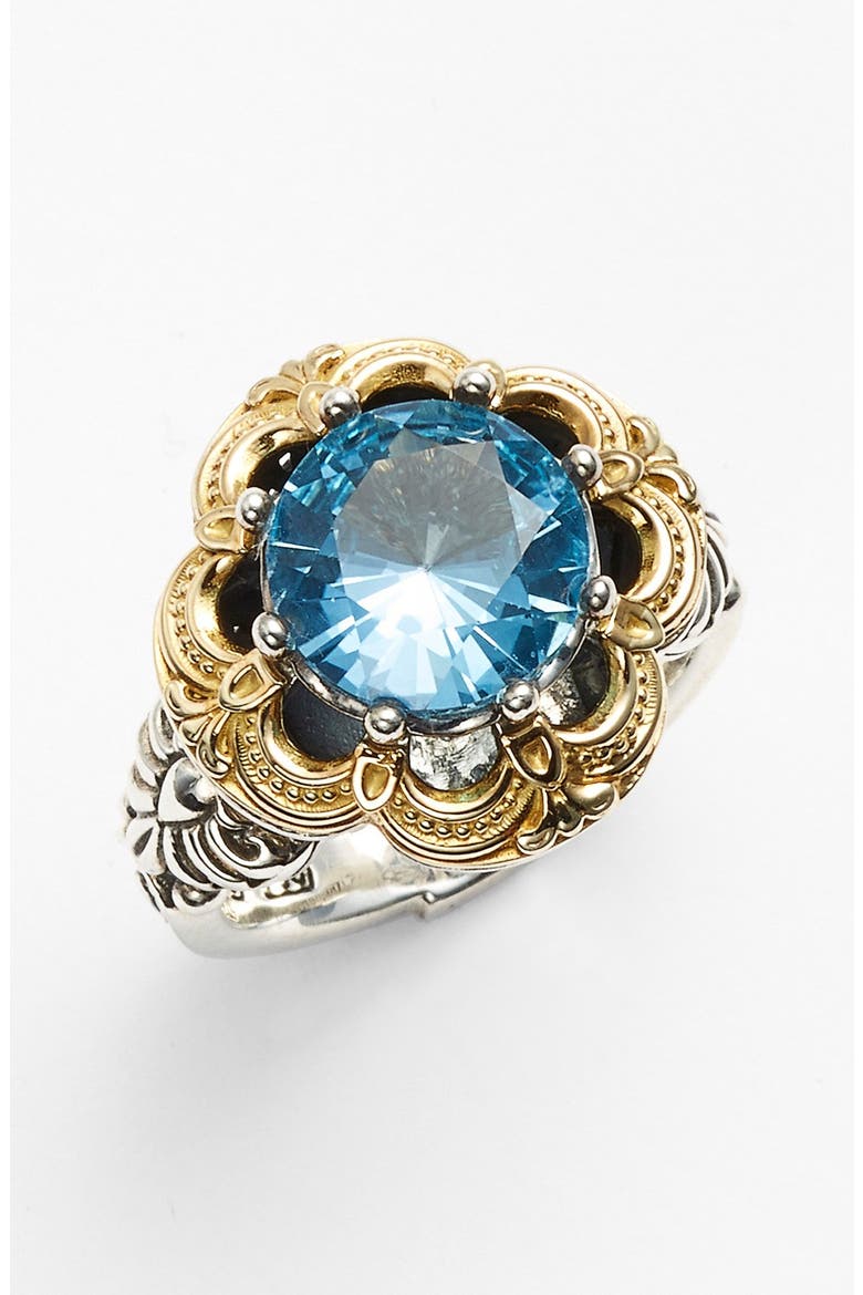 'Hermione' Semiprecious Stone Ring, Main, color, SILVER/ BLUE TOPAZ