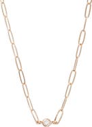 Anzie Classique Birthstone Paper Clip Chain Necklace