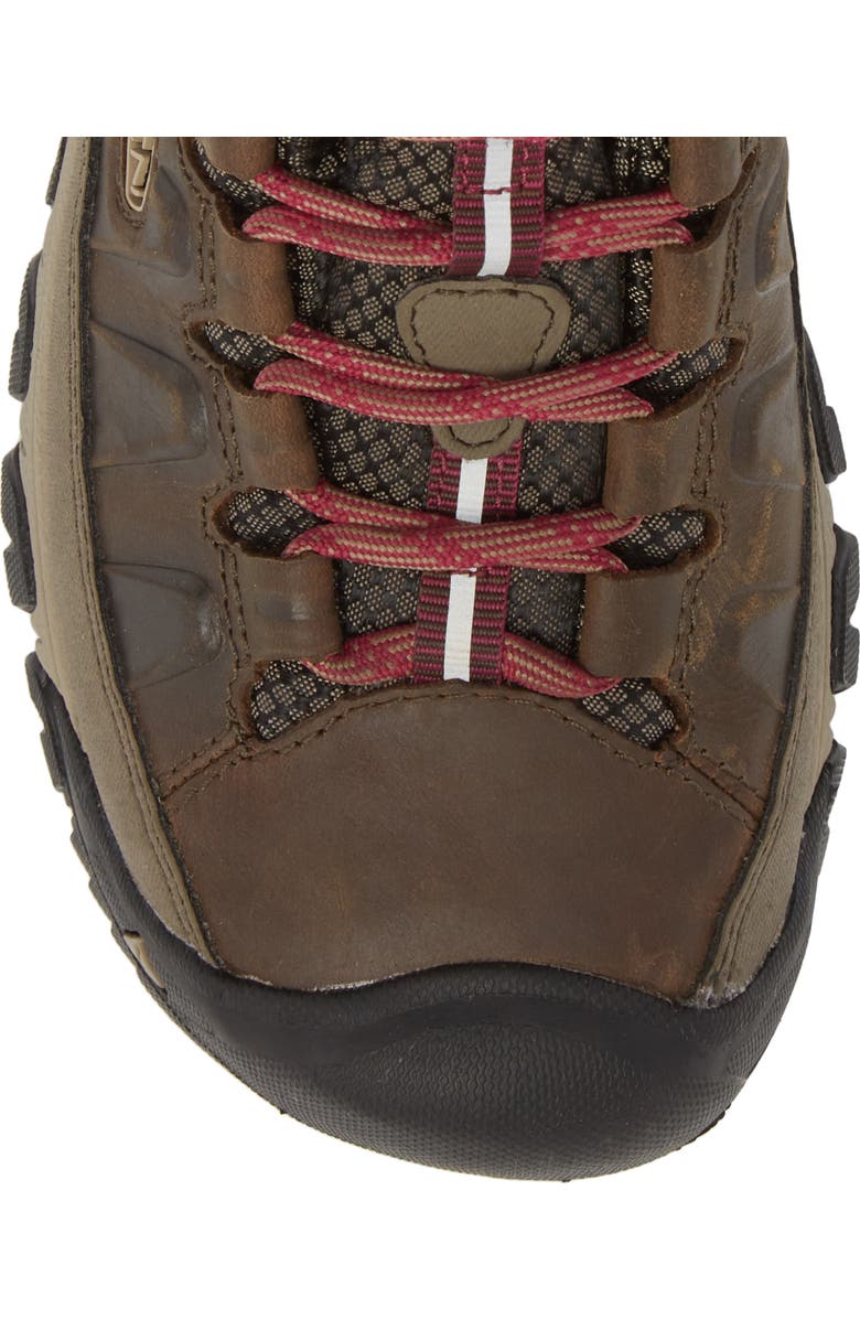 KEEN Targhee III Mid Waterproof Hiking Boot, Alternate, color, Weiss/ Boysenberry Leather