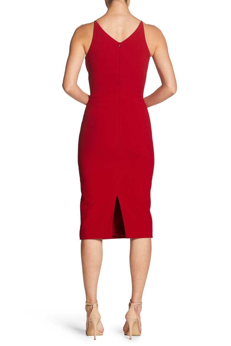 Lyla Crepe Cocktail Dress, Alternate, color, GARNET